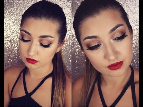 GLAM Make-up tutorial / Makijaż wieczorowy brąz i złoto