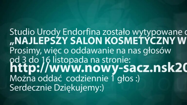 Studio Urody Endorfina plebiscyt na Najlepszy Gabinet Kosmetyczny 2014