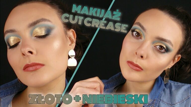 KOLOROWY MAKIJAŻ Z CUT CREASE ? złoto-niebieski makijaż wieczorowy ?