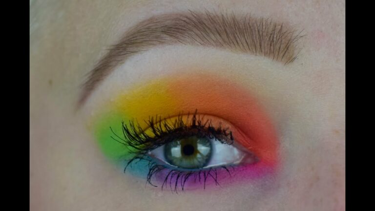 ?Rainbow?eye makeup tutorial?Tęczowy makijaż oka?