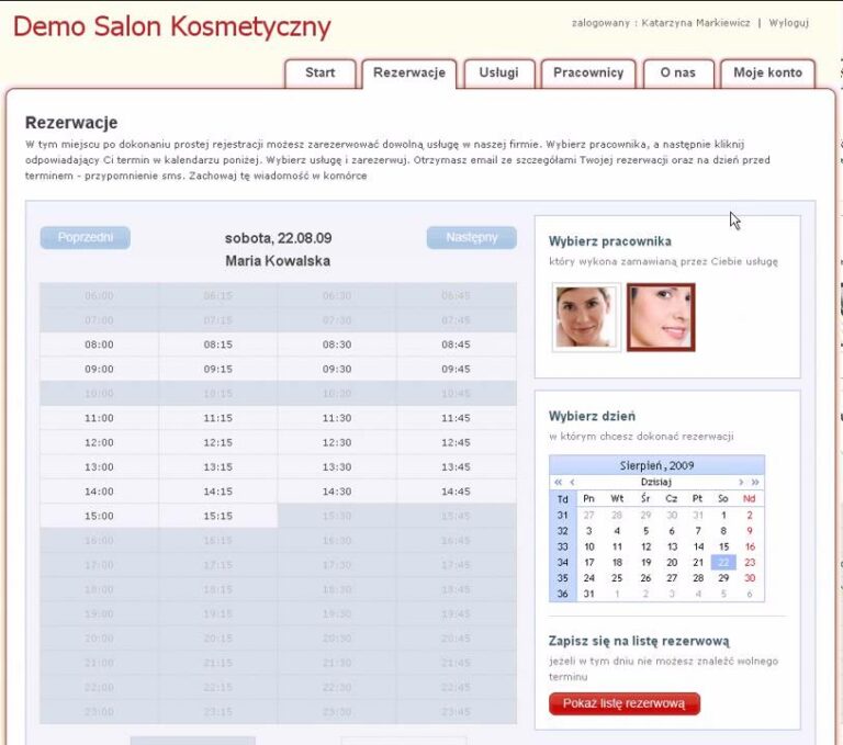 Zapisy24.pl,Salon Kosmetyczny, rezerwacja wizyty, strona salonu kosmetycznego