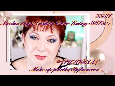 ?TEST Missha Magic Cushion Cover Lasting SPF50+☞TUTORIAL Make up paletką Influencera☞powieka 62+?