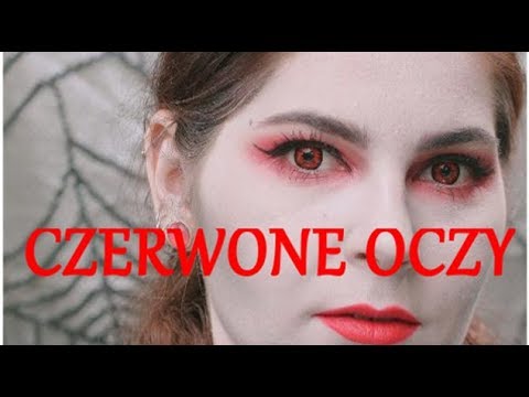 tutorial – CZERWONY makijaż GOTYCKI – imprezowy WAMPIR – drogeryjne CZERWONE cienie